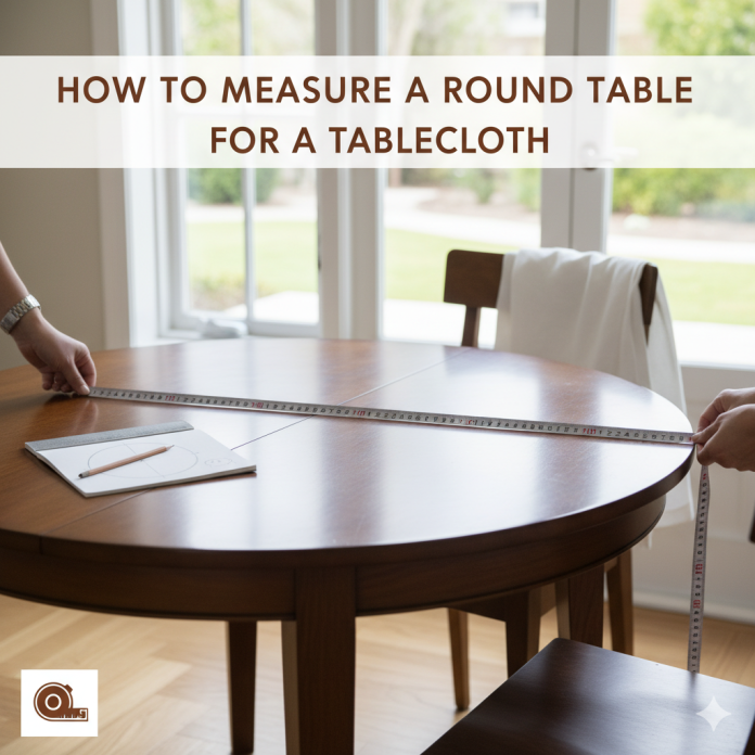 How to measure a tablecloth for round tabe