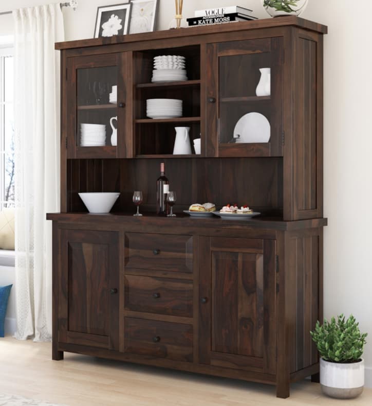 El Paso Solid Wood Dining Room Hutch with Glass Door