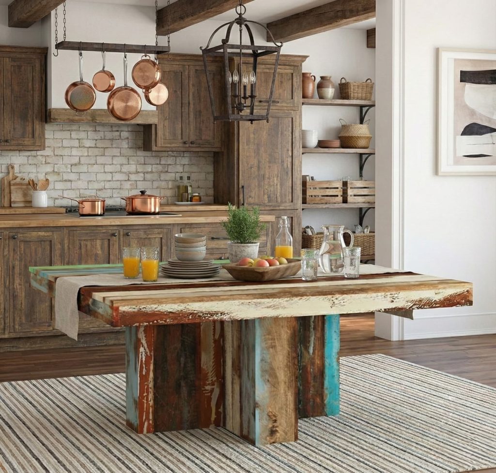 Wilmington Rustic Reclaimed Wood Square Dining Table