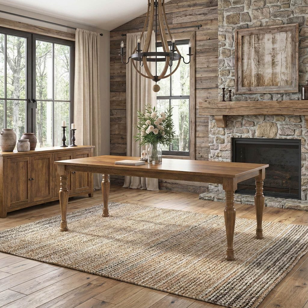 Julian Traditional Farmhouse Rectangle Rustic Dining Table