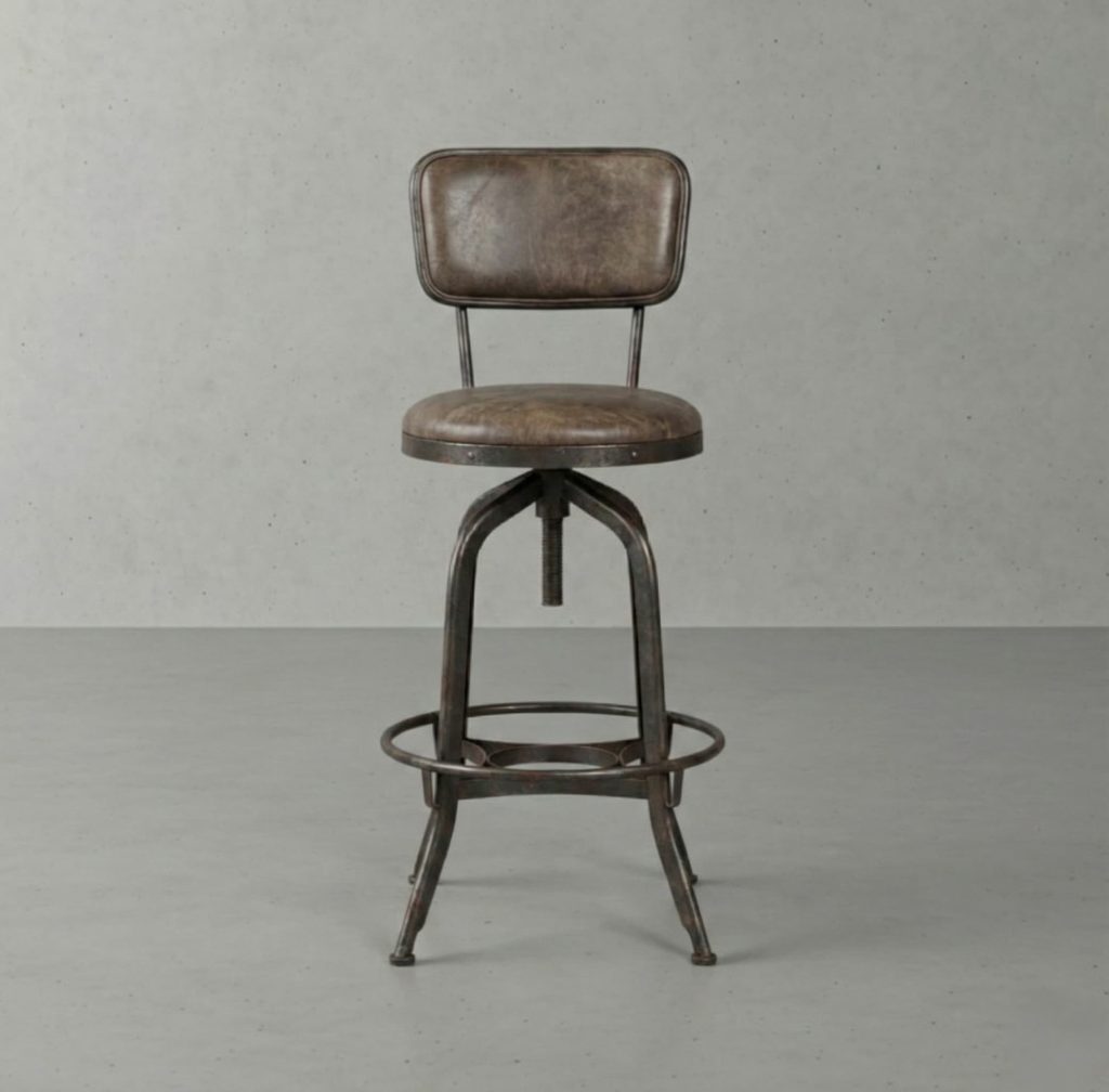 Vintage swivel stool for rustic kitchen