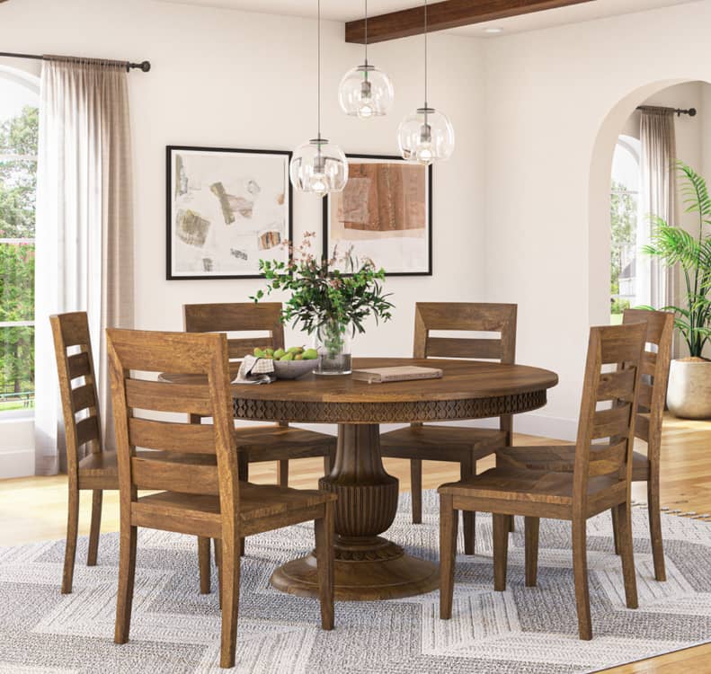 Rouse Old World 60 Inch Round Pedestal Dining Table