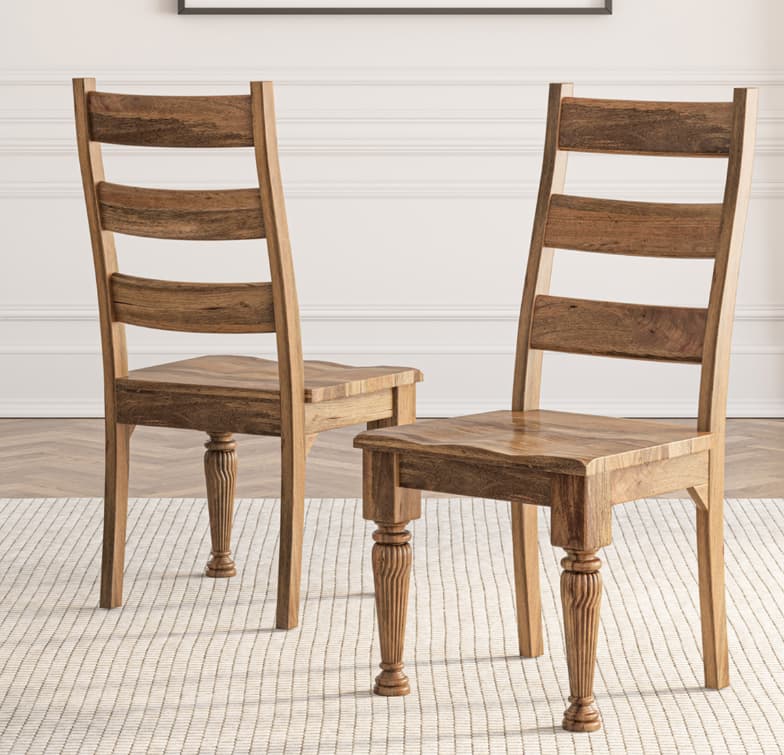 Litchfield Handcrafted Vintage Rustic Ladder Back Dining Chair