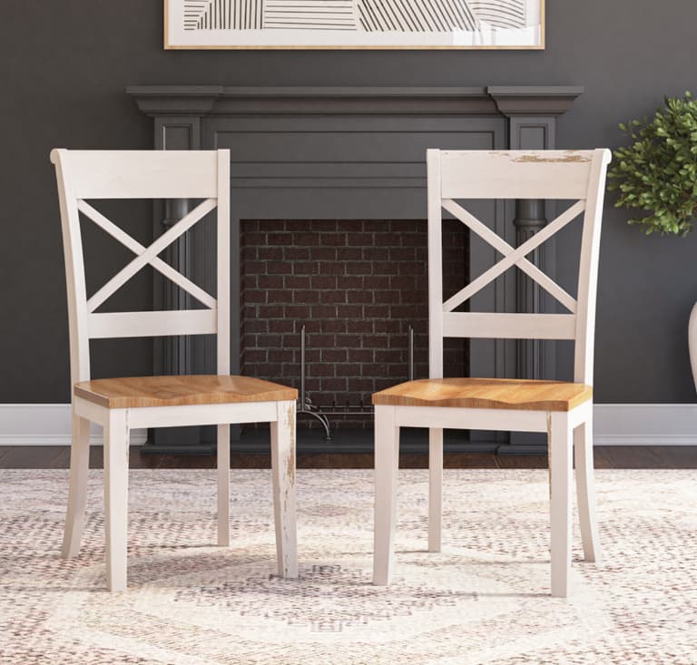 Raleigh Farmhouse Cross Back Solid Wood Dining Chair