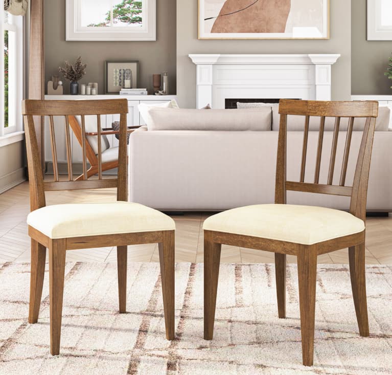 Julian Traditional Farmhouse Rustic Wood Upholstered Dining Chair