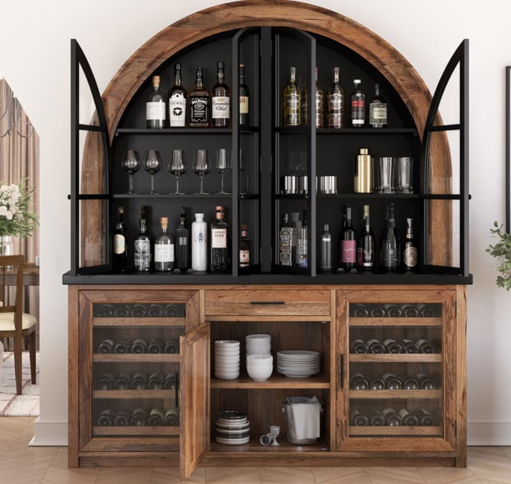Ample wine storage