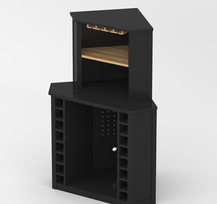 Space saving corner design silhouette