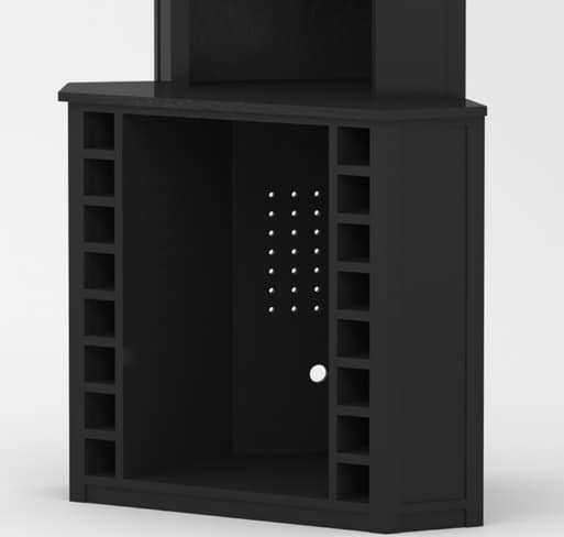 16 wine bottle cubbies with bold black finish