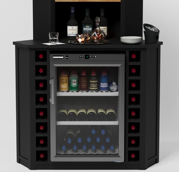 Dedicated fridge space with cable cutouts & multiple air vents