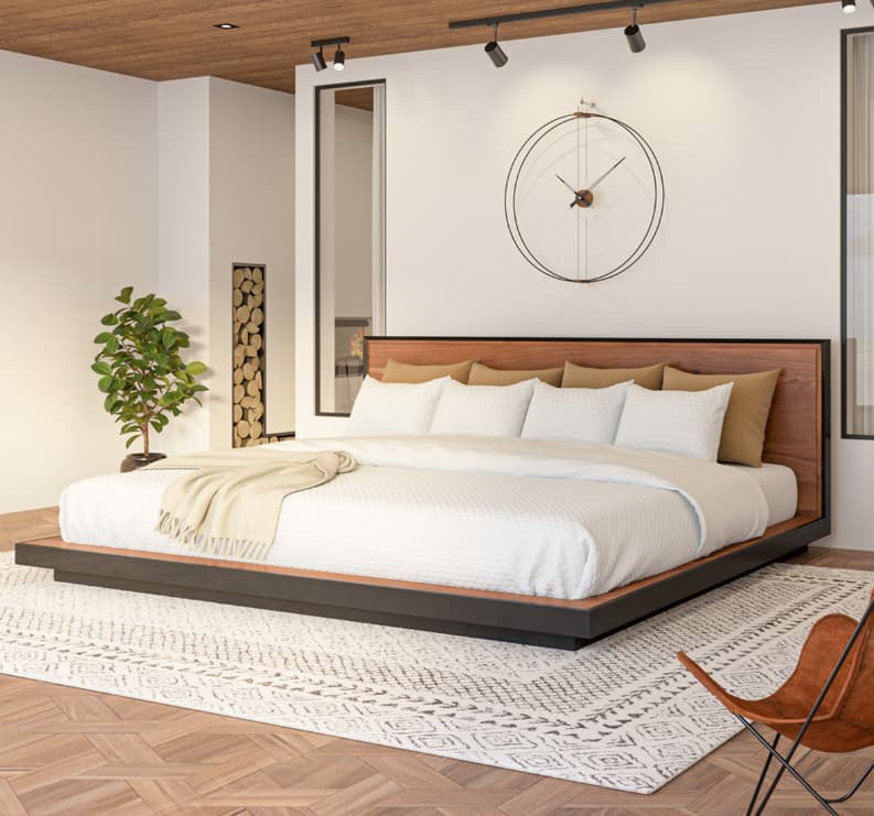 Paradise Modern Rustic Platform 2 Tone Alaskan King Bed Frame