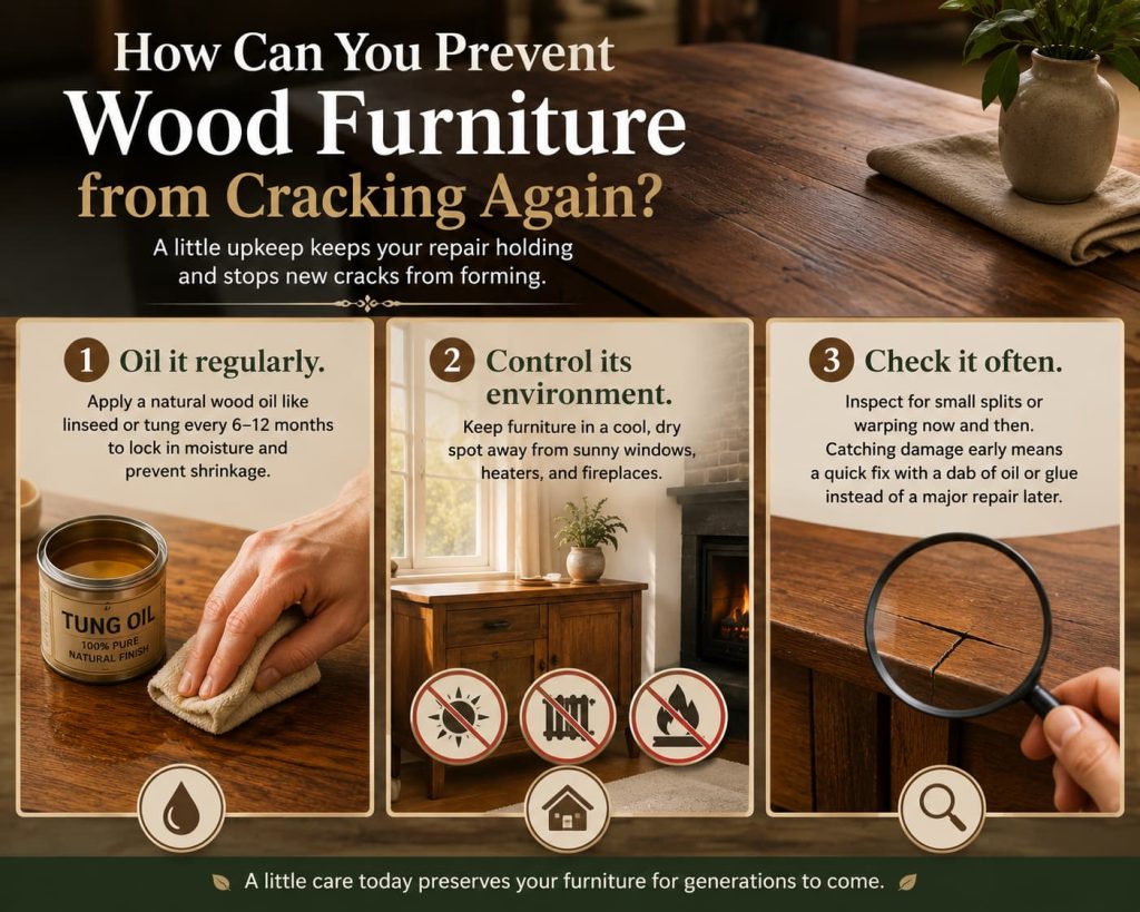 how to prevent wood furniture from cracking