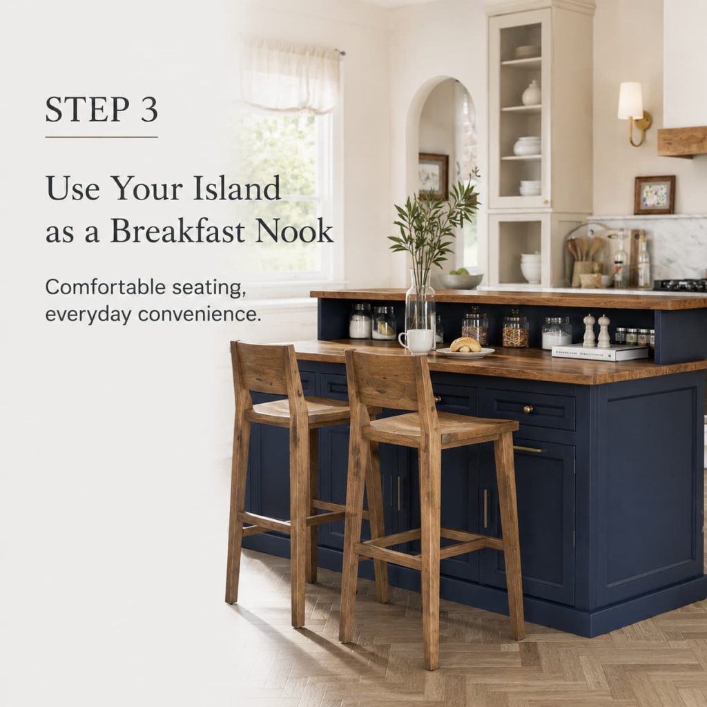 Monrovia Solid Wood Two-Tier Large Kitchen Island With Seating and Storage