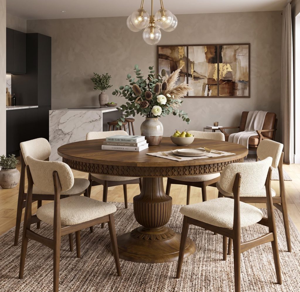 Rouse Old World 60 Inch Round Pedestal Dining Table