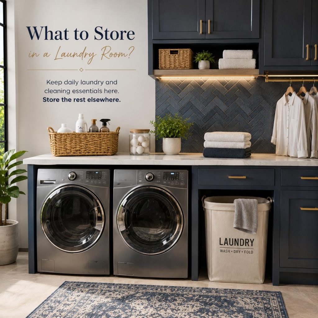 Clear, clutter-free dryer top and clean lint trap showing safe dryer maintenance.