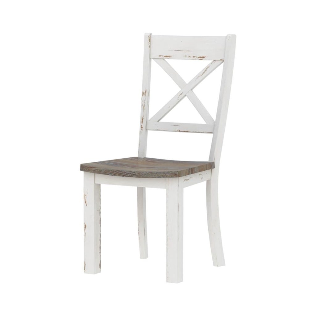 Greenville Farmhouse Two Tone Teak Wood Dining Chair