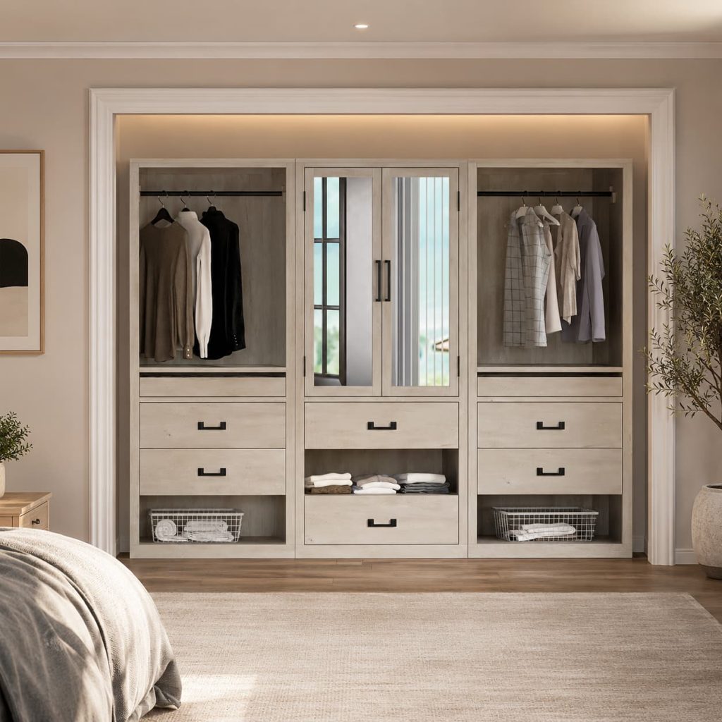 Tahoe Solid Wood Walk In Closet System with Drawers