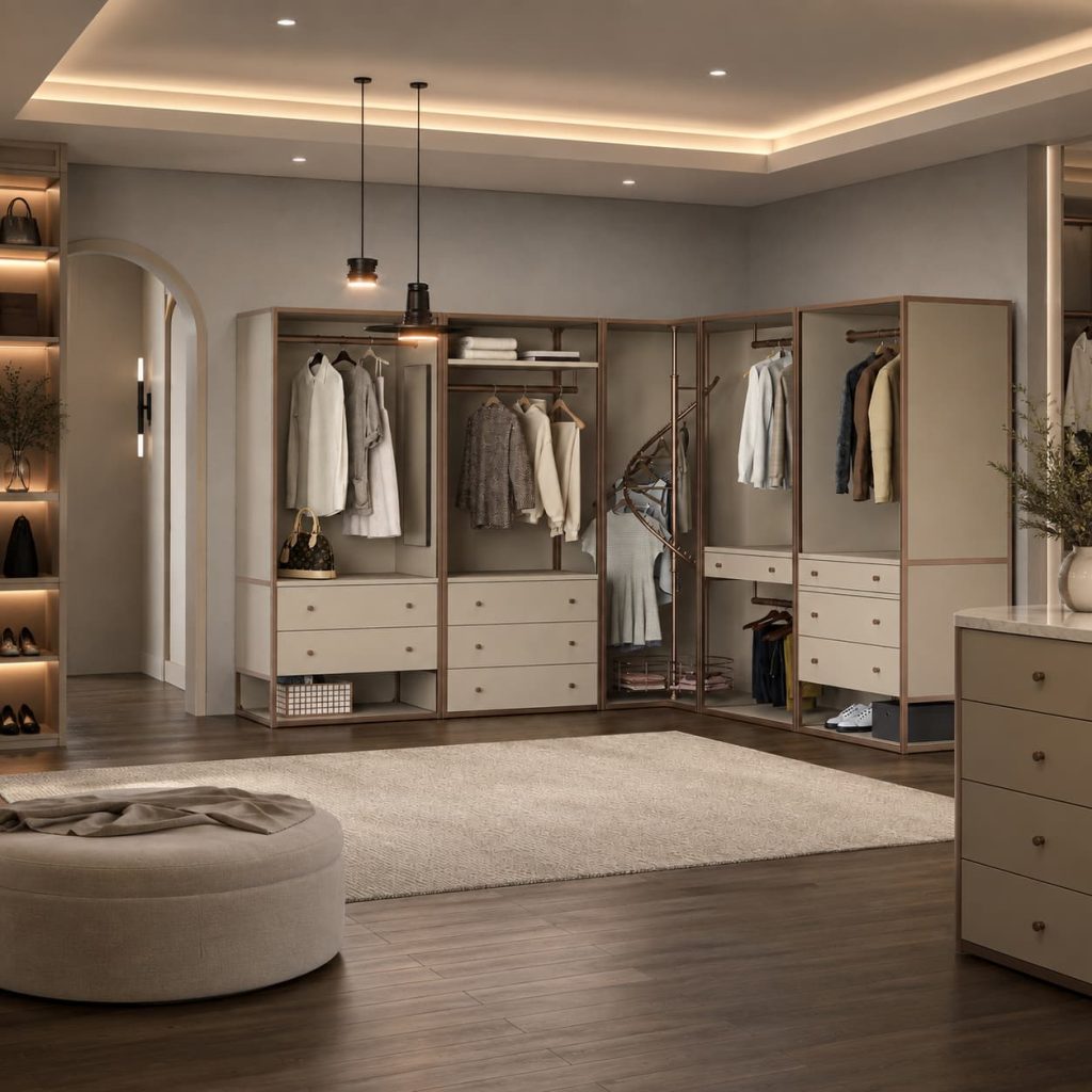 Yucaipa Modular Solid Wood Corner Walk In Closet System