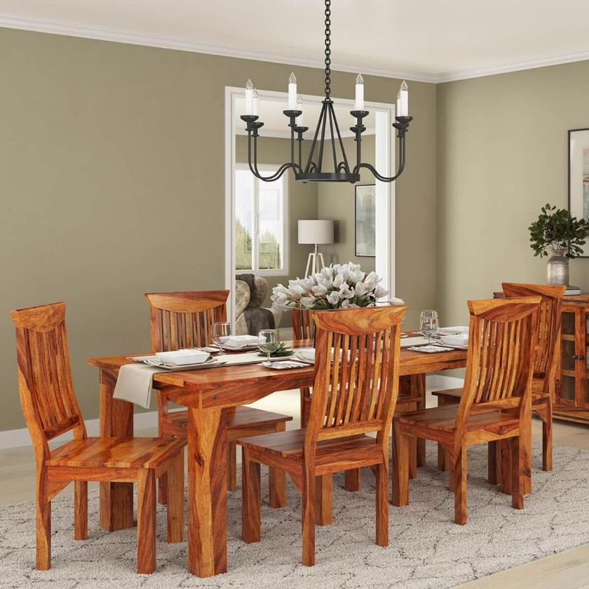 Picture of Idaho Modern Rustic Solid Wood Dining Table & Chair Set