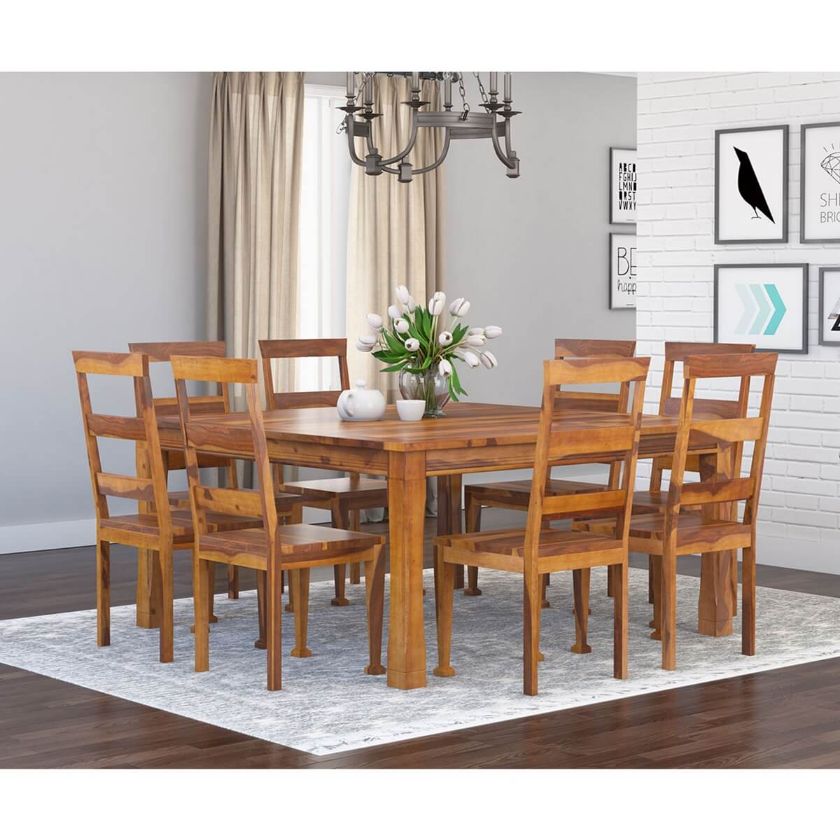 Picture of Appalachian Wood Rustic Square Dining Table Set