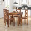 Picture of Appalachian Rustic Contemporary Square Dining Table with 4 Chairs 