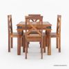 Picture of Appalachian Rustic Contemporary Square Dining Table with 4 Chairs 