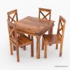 Picture of Appalachian Rustic Contemporary Square Dining Table with 4 Chairs 