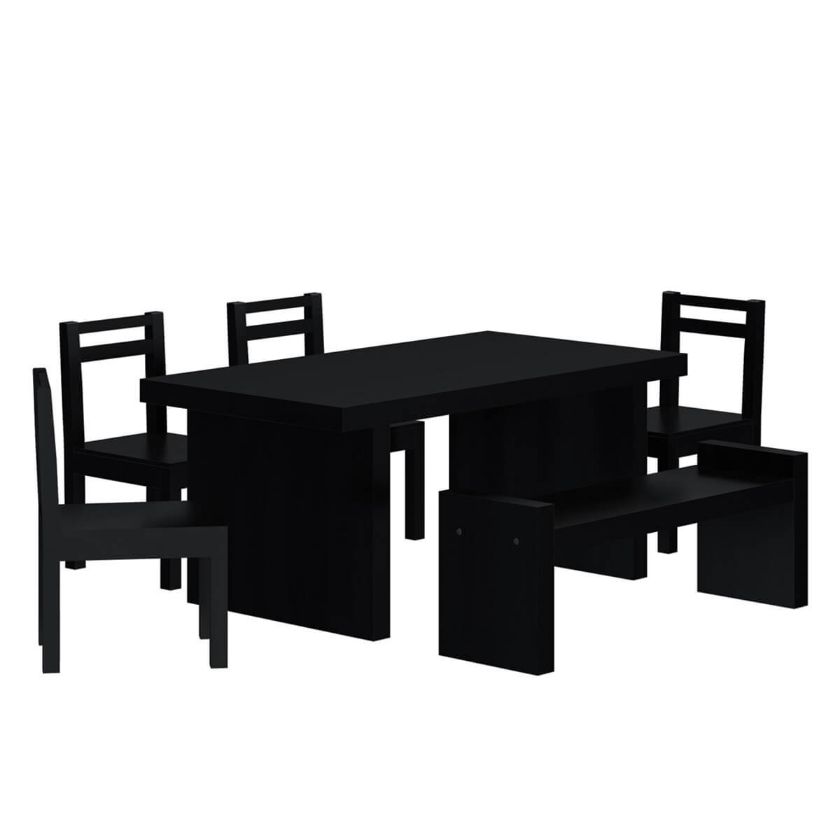 Picture of Arcadian Modern Style Rustic Solid Wood 6 Piece Dining Set with Bench