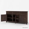 Picture of Frisco Modern Rustic Solid Wood Long Sideboard with Drawers