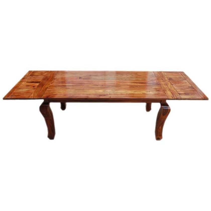 Picture of Latchford Rustic Solid Wood Cabriole Legs Dining Table with Extension