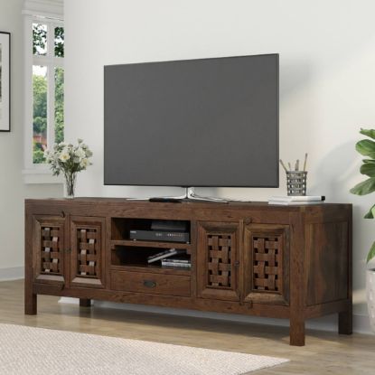 Portland 76" Large Media Console Contemporary Cabinet
