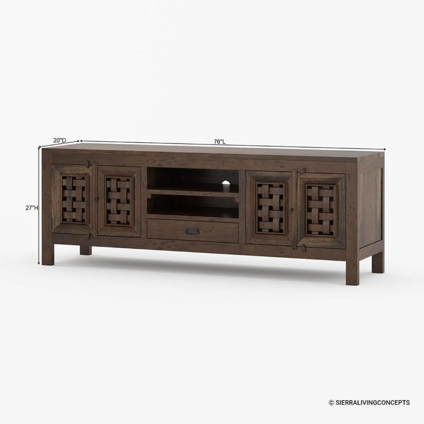 Portland Contemporary Large Media Console Cabinet (76