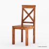 Picture of Traditional X Back Solid Wood Rustic Kitchen Dining Chair