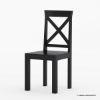 Picture of Traditional X Back Solid Wood Rustic Kitchen Dining Chair