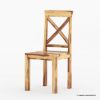Picture of Traditional X Back Solid Wood Rustic Kitchen Dining Chair