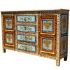 Picture of Red Dahlia Solid Wood Hand Painted Sideboard Cabinet with Drawer