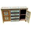 Picture of Red Dahlia Solid Wood Hand Painted Sideboard Cabinet with Drawer