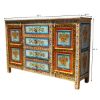 Picture of Red Dahlia Solid Wood Hand Painted Sideboard Cabinet with Drawer