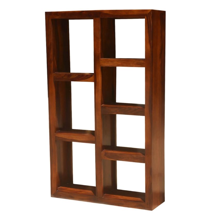 Picture of Duarte Rustic Solid Wood 7 Shelf Open Cube Bookcase