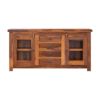 Picture of Fremont Rustic Solid Wood Sideboard Buffet Cabinet with Glass Door