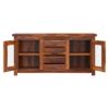 Picture of Fremont Rustic Solid Wood Sideboard Buffet Cabinet with Glass Door
