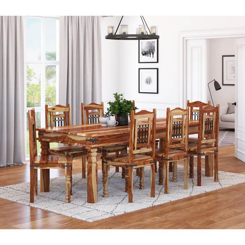 Picture of Dallas Classic 4, 6, 8, 10 Seater Solid Wood Rustic Dining Room Table Set