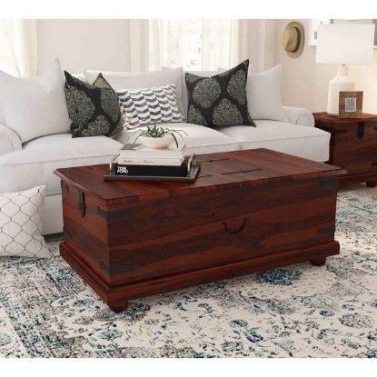 Picture of Kokanee Rustic Solid Wood Double Top Storage Trunk Coffee Table