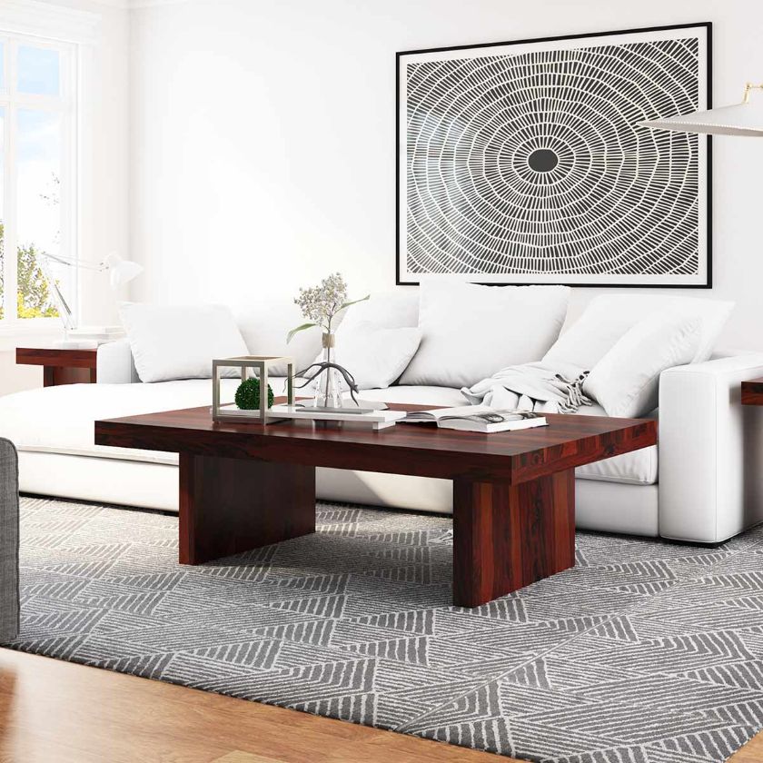 Picture of Jayton Contemporary Rustic Solid Wood Cocktail Coffee Table