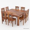 Picture of Chilliwack Solid Wood 64" Square Dining Table Chairs Set For 8 People
