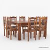 Picture of Chilliwack Solid Wood 64" Square Dining Table Chairs Set For 8 People