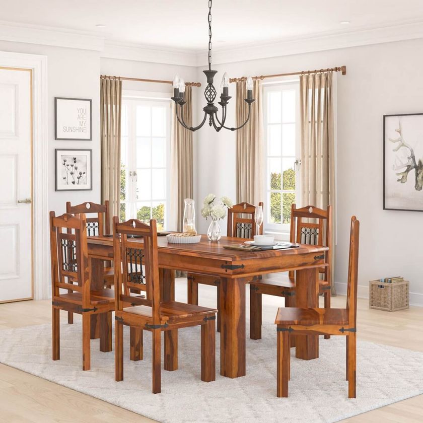 Picture of Philadelphia Solid Wood Classic Transitional Dining Room Table Set