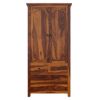 Picture of Simply Tudor Rustic Solid Wood Wardrobe Armoire With Drawers and Shelves
