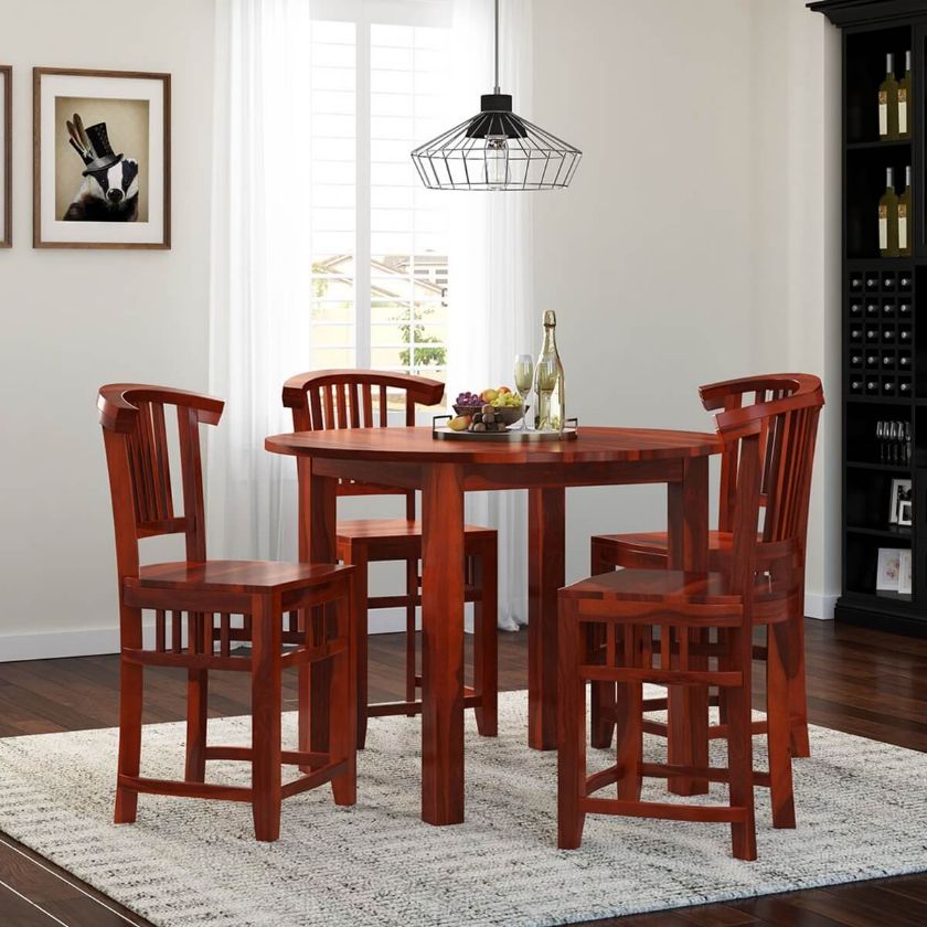 Picture of 5 PC Contemporary Counter Height Round Dining Table and Chair Set