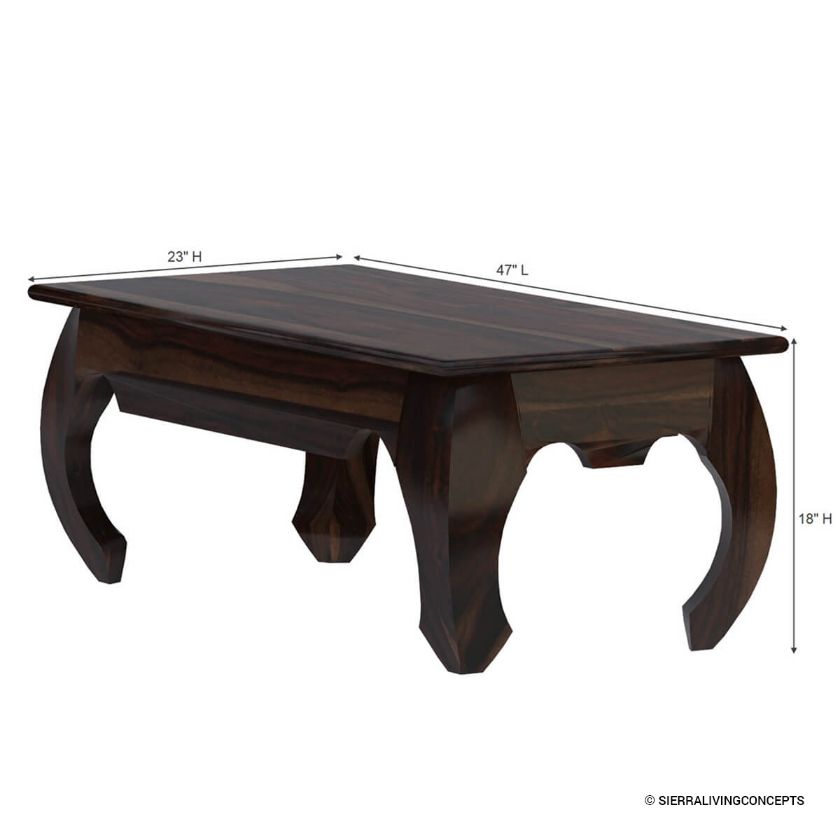 Santa Fe Dark Wood Opium Coffee Table Dimension Image