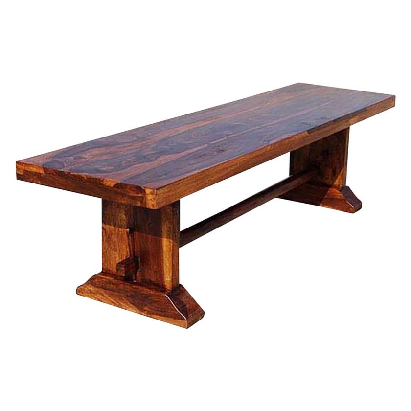 Picture of Louvre Rustic Solid Wood Indoor Wooden Bench